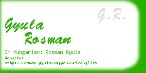 gyula rosman business card